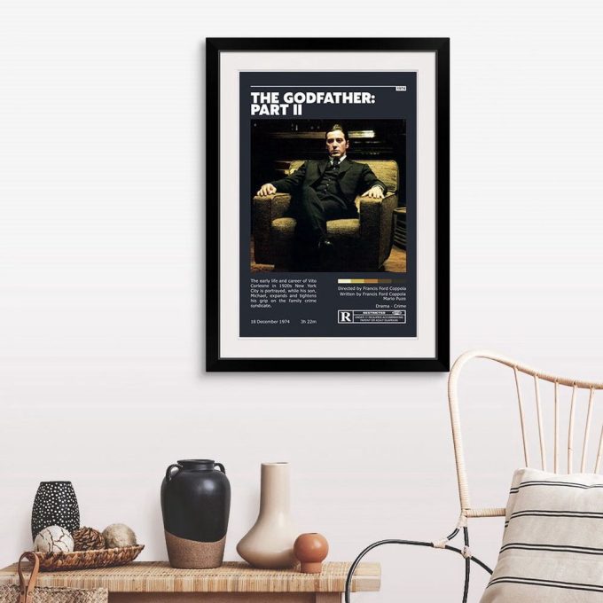 The Godfather Part II Retro Movie Poster Print | Minimalist Movie Poster | Retro Vintage Art Print