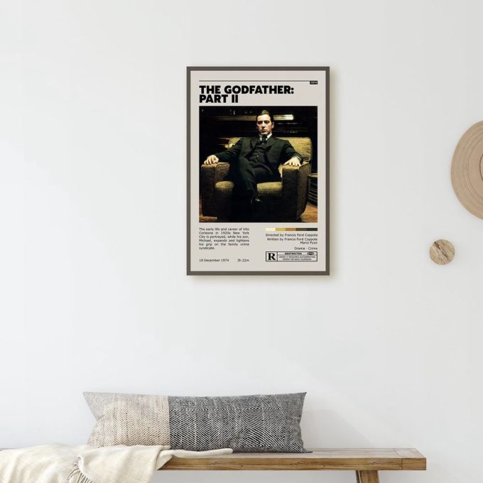 The Godfather Part II Retro Movie Poster Print | Minimalist Movie Poster | Retro Vintage Art Print