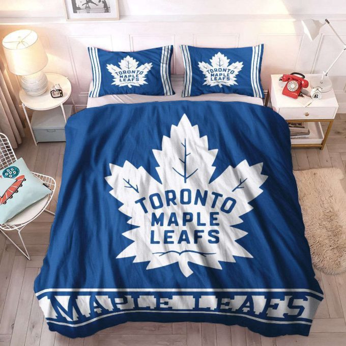 Toronto Maple Leafs Duvet Cover Bedding Set Gift for Fans 2024 BD869