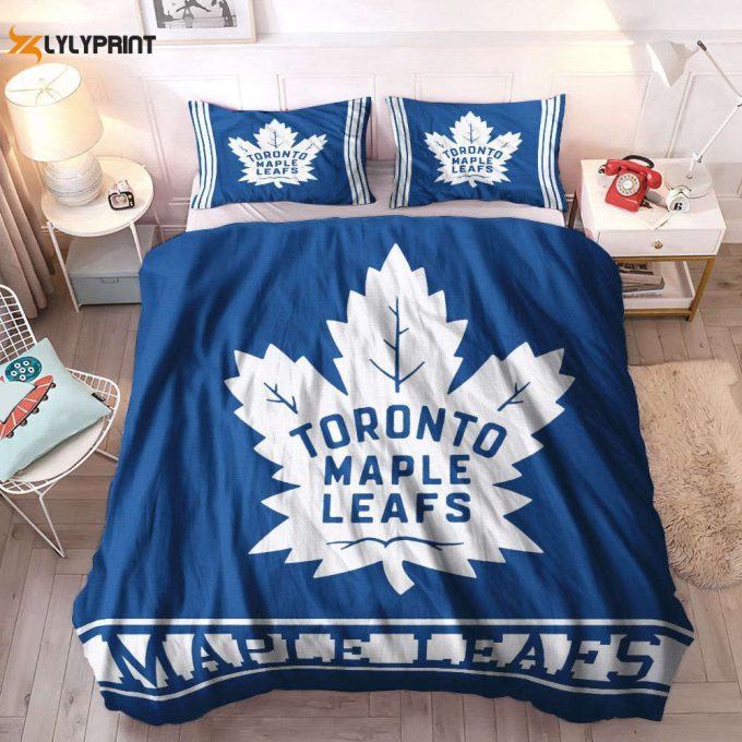 Toronto Maple Leafs Duvet Cover Bedding Set Gift for Fans 2024 BD869