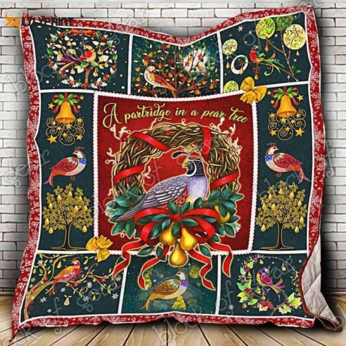 A Partridge In A Pear Tree 3D Customized Quilt