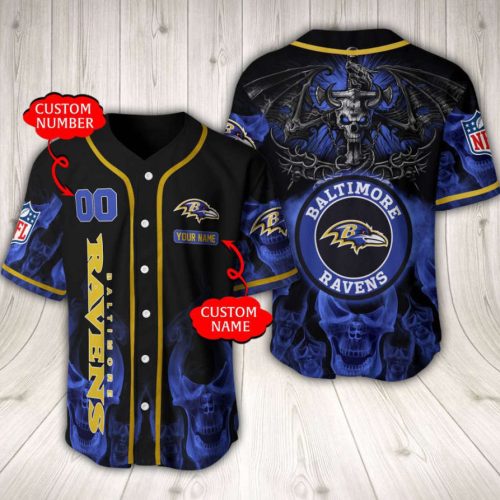 Baltimore Ravens Baseball Jersey Custom Name And Number Fan Gifts