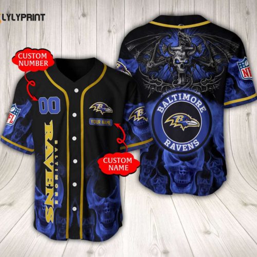 Baltimore Ravens Baseball Jersey Custom Name And Number Fan Gifts