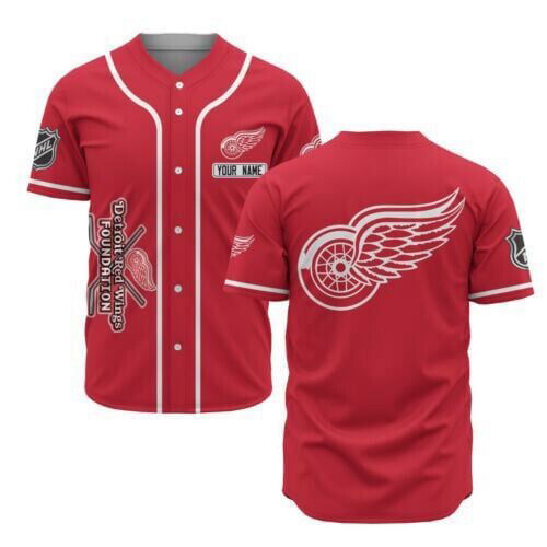 Detroit Red Wings Baseball Jersey Custom Name For Fans BJ0126
