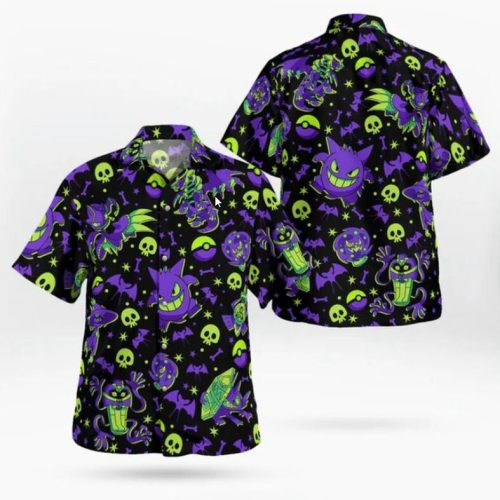 halloween shirt Gift for Him Halloween motifs hawai Vintage Hawaii Summer hawai funny hawai collared shirt kids…