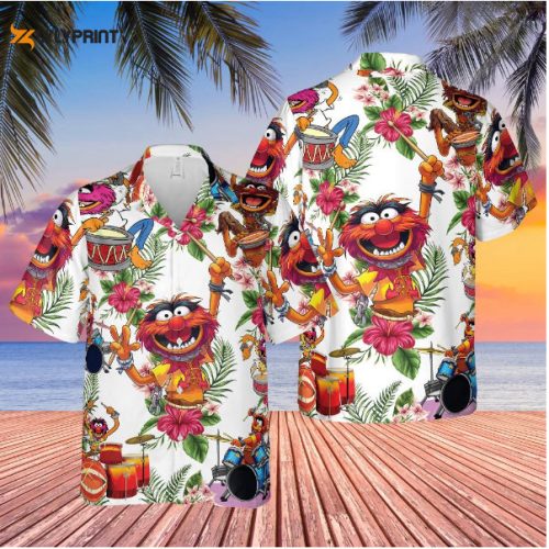 Muppet Playing Drum Tropical Flower Hawaiian Lovers Gift Beach Shirt Summer hawai collared shirt family shirt 3D Hawaii