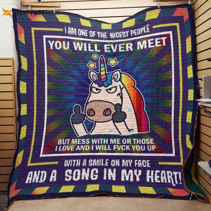 A Song In My Heart Unicorn 3D Customized Quilt Blanket