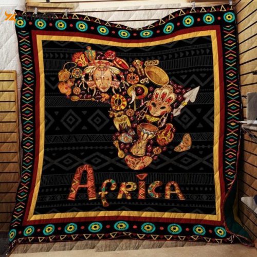 Africa Map Style 3D Customized Quilt Blanket Gift For Home Decor