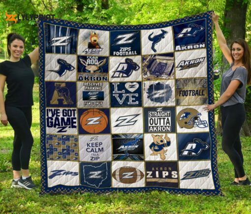 Akron Zips Quilt Blanket For Fans Home Decor Gift Akron Zips Quilt Blanket For Fans Home Decor Gift