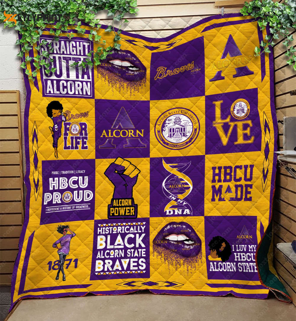 Alcorn State Quilt Blanket For Fans Home Decor Gift Alcorn State Quilt Blanket For Fans Home Decor Gift