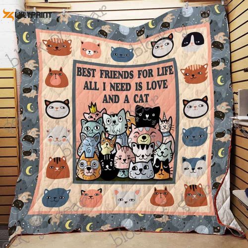 All I Need Is Love And A Cat 3D Customized Quilt
