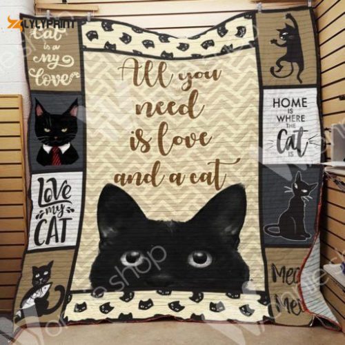 Black Cat 3D Customized Quilt