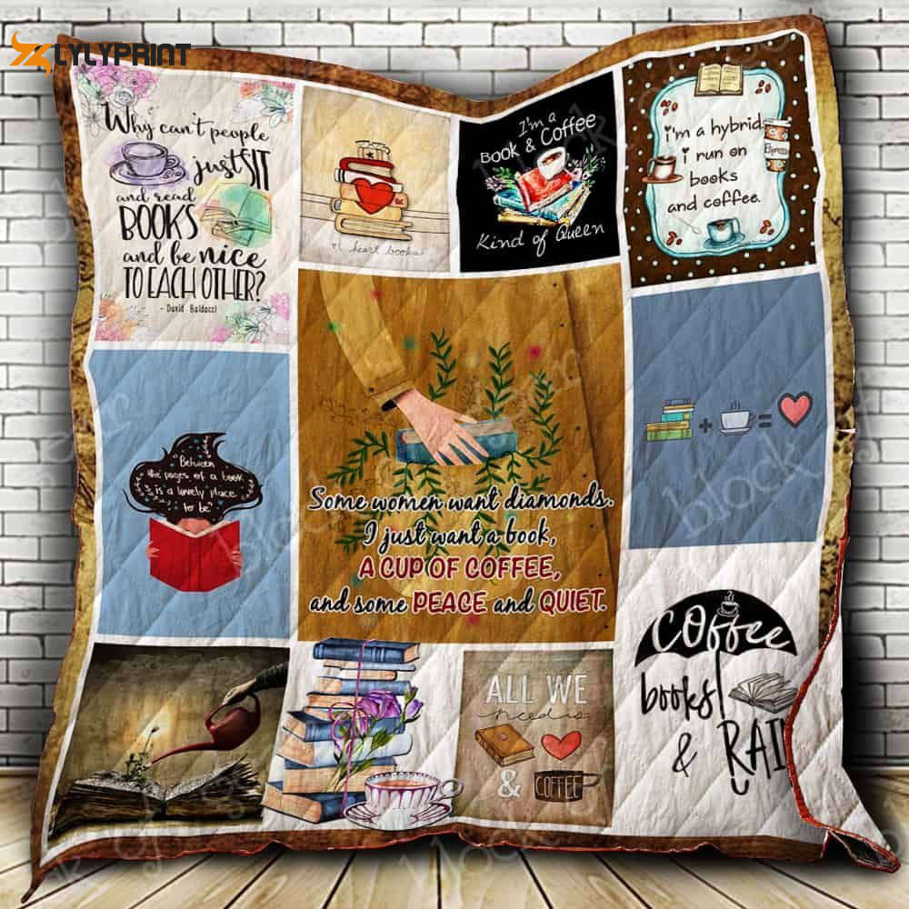 Book Coffee And Peace 3D Customized Quilt Book Coffee And Peace 3D Customized Quilt