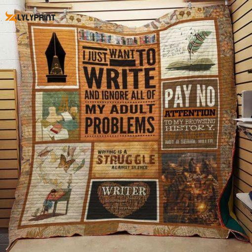 Book Writer Attention 3D Customized Quilt Blanket Book Writer Attention 3D Customized Quilt Blanket