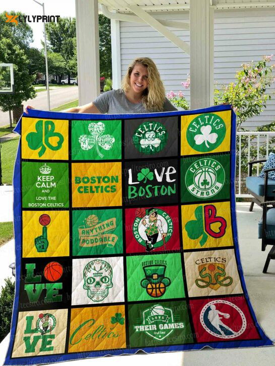 Boston Celtics 2 Quilt Blanket For Fans Home Decor Gift Boston Celtics 2 Quilt Blanket For Fans Home Decor Gift