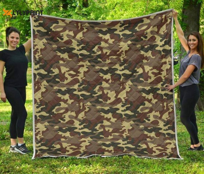 Brown Camouflage 3D Customized Quilt
