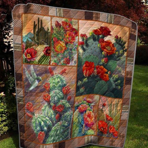 Cactus 3D Customized Quilt Blanket For Fans Home Decor Gift