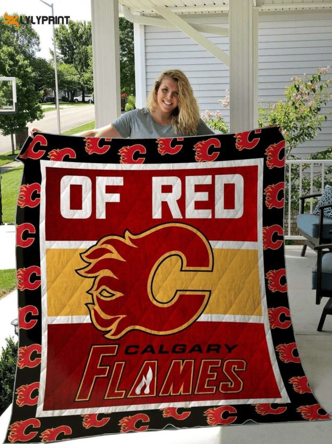 Calgary Flames 2 Quilt Blanket For Fans Home Decor Gift