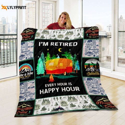 Camping Retired 3D Customized Quilt