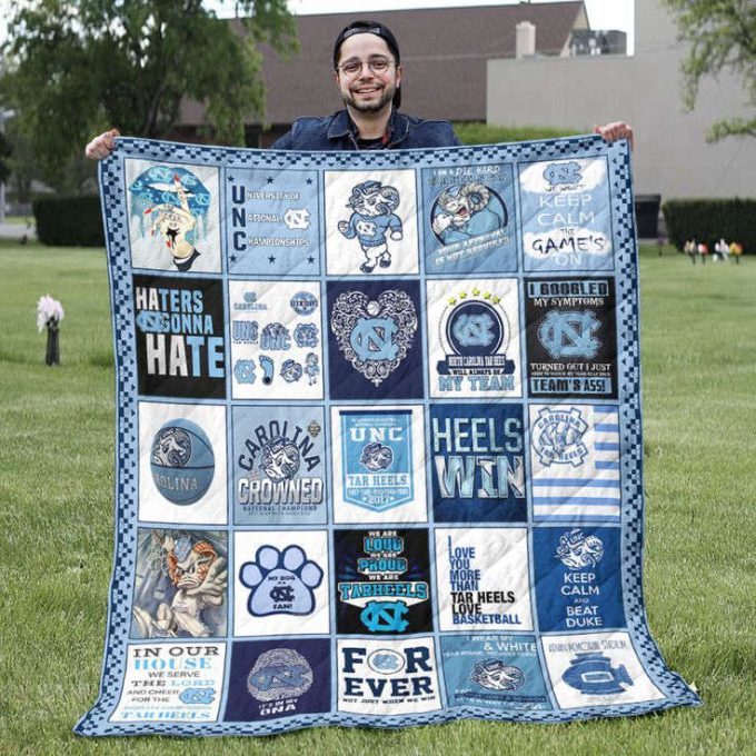 Carolina Tar Heels Quilt Blanket For Fans Home Decor Gift