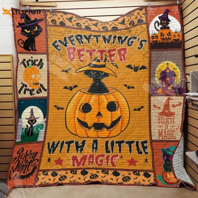 Cat A Little Magic 3D Quilt Blanket