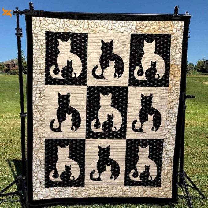 Cat Applique 3D Customized Quilt