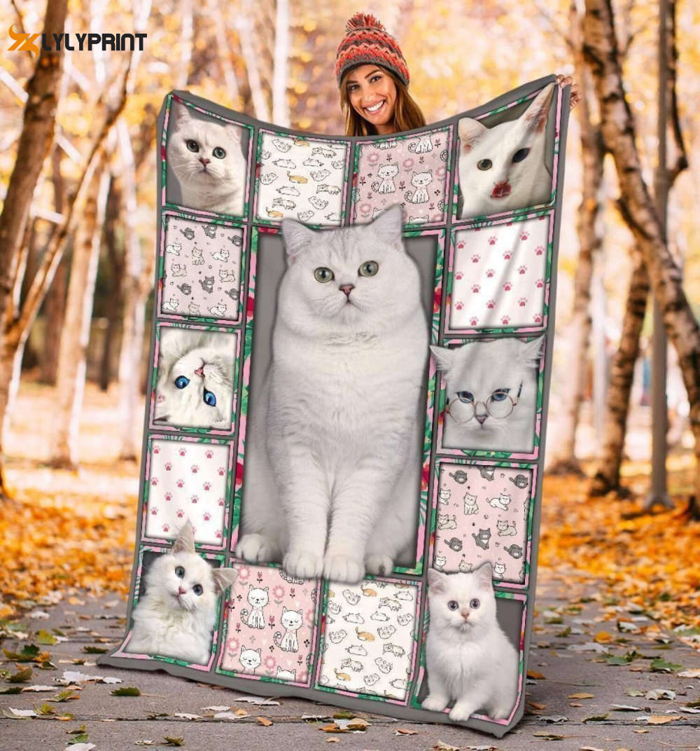 Cat Cute White Cats 3D Customized Quilt Cat Cute White Cats 3D Customized Quilt