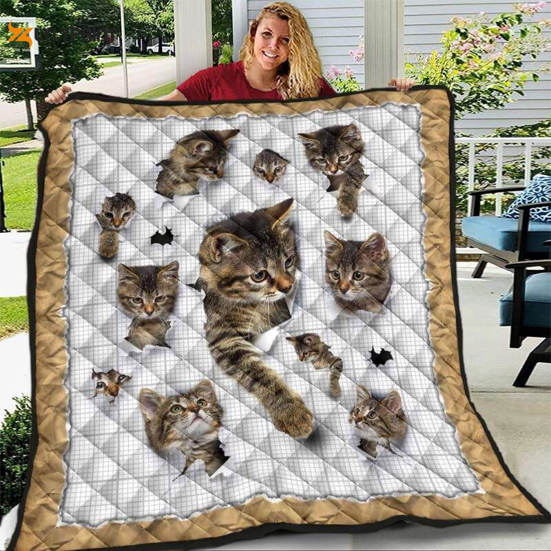 Cat Funny 3D Customized Quilt Cat Funny 3D Customized Quilt