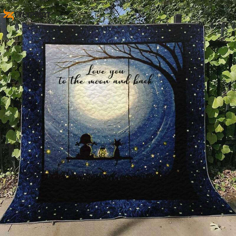 Cat Moon 3D Customized Quilt Cat Moon 3D Customized Quilt