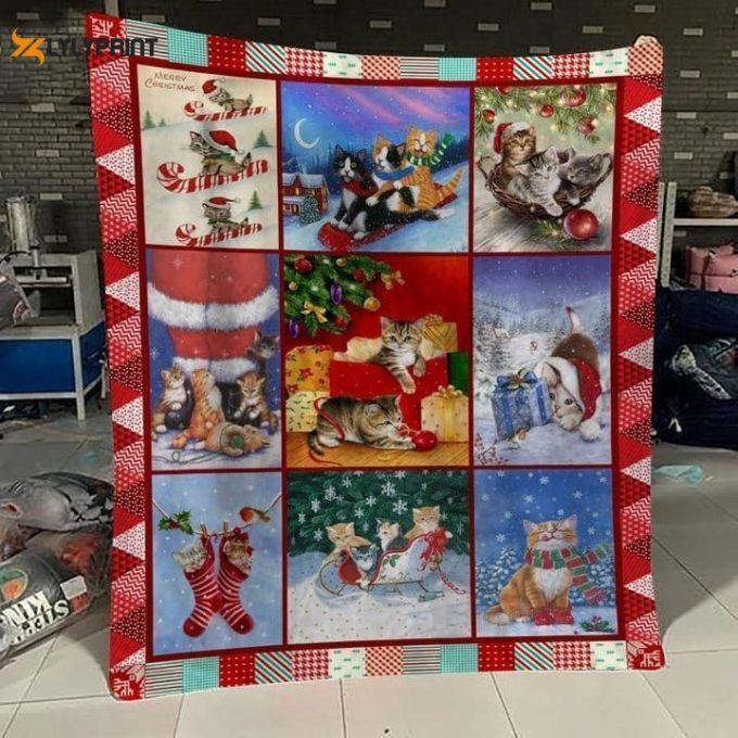 Cat Xmas Purffect 3D Customized Quilt