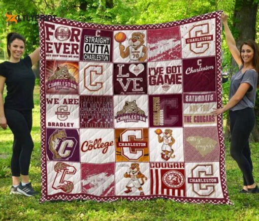 Charleston Cougars Quilt Blanket For Fans Home Decor Gift Charleston Cougars Quilt Blanket For Fans Home Decor Gift