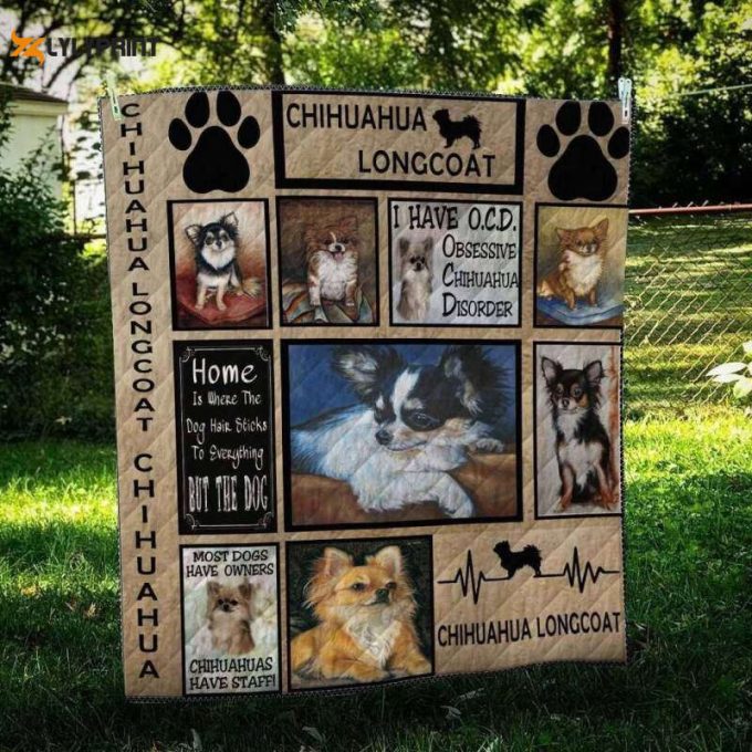 Chihuahua Longcoat 3D Customized Quilt