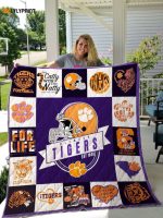 Clemson Tigers Quilt Blanket For Fans Home Decor Gift
