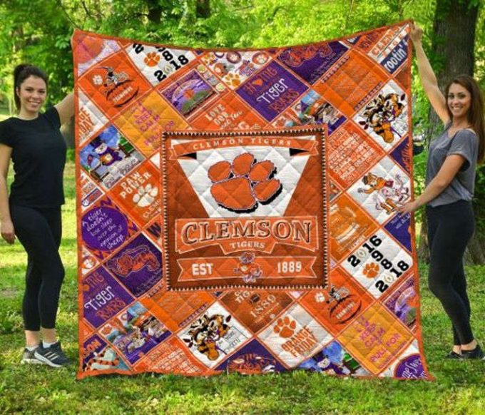 Clemson Tigers Quilt Blanket For Fans Home Decor Gift