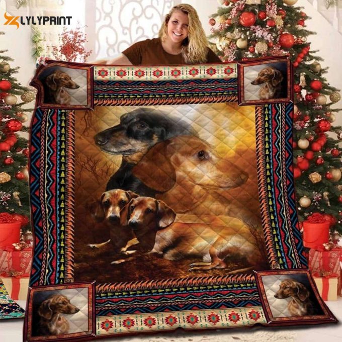 Dachshund A Little Hero 3D Quilt Blanket
