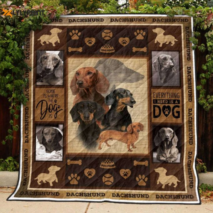Dachshund Awesome 3D Customized Quilt