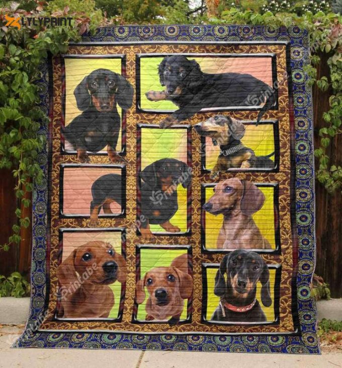 Dachshund Live This Life Awesome 3D Customized Quilt