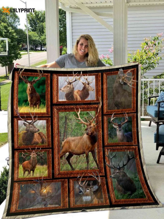 Deer 3D Quilt Blanket For Fans Home Decor Gift
