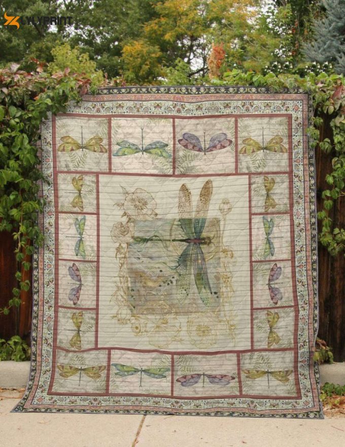 Dragonfly Vintage 3D Customized Quilt