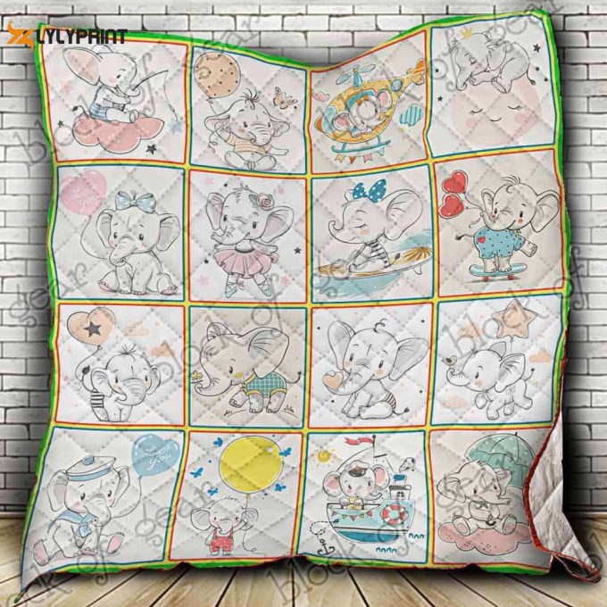 Elephant 3D Customized Quilt