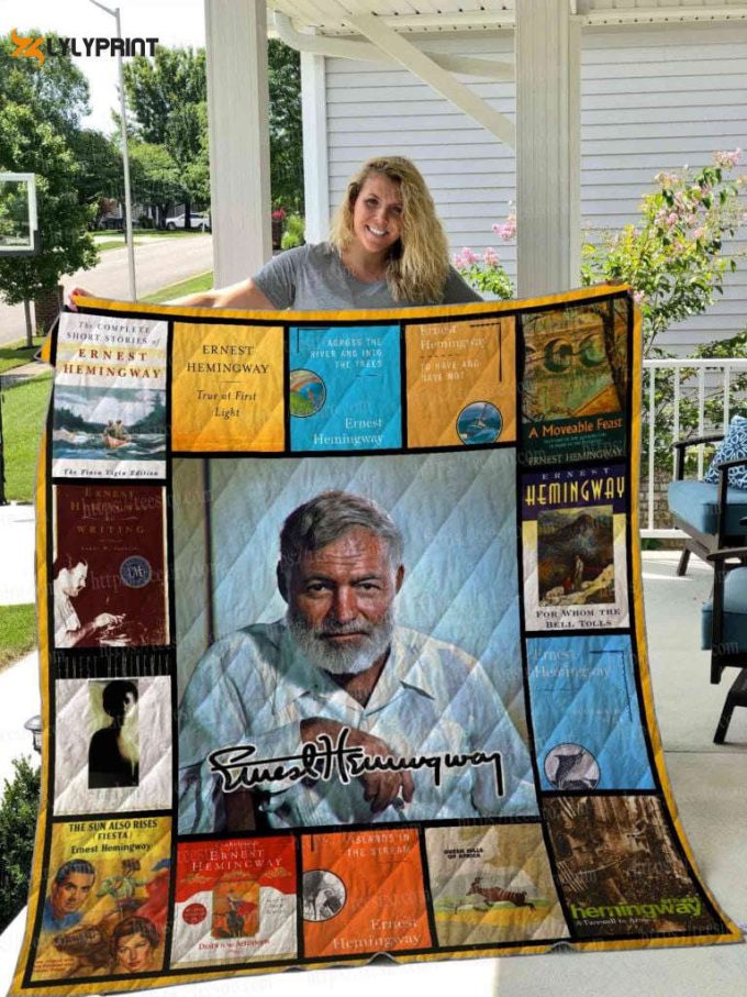 Ernest Hemingway 3D Quilt Blanket For Fans Home Decor Gift