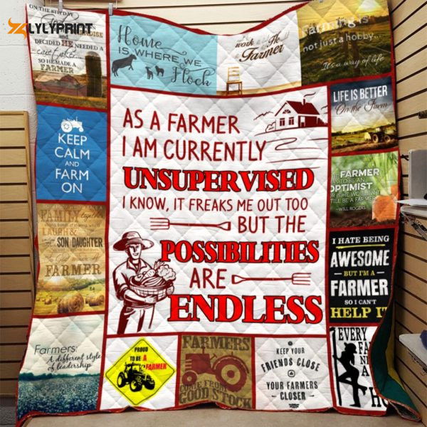 Farmer 3D Customized Quilt Blanket For Fans Home Decor Gift Farmer 3D Customized Quilt Blanket For Fans Home Decor Gift