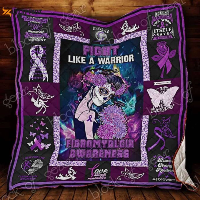 Fibro Awareness Fight Like A Warrior 3D Customized Quilt