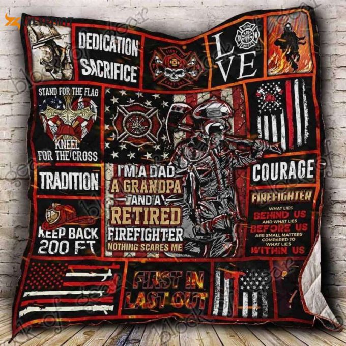 Firefighter Grandpa 3D Customized Quilt