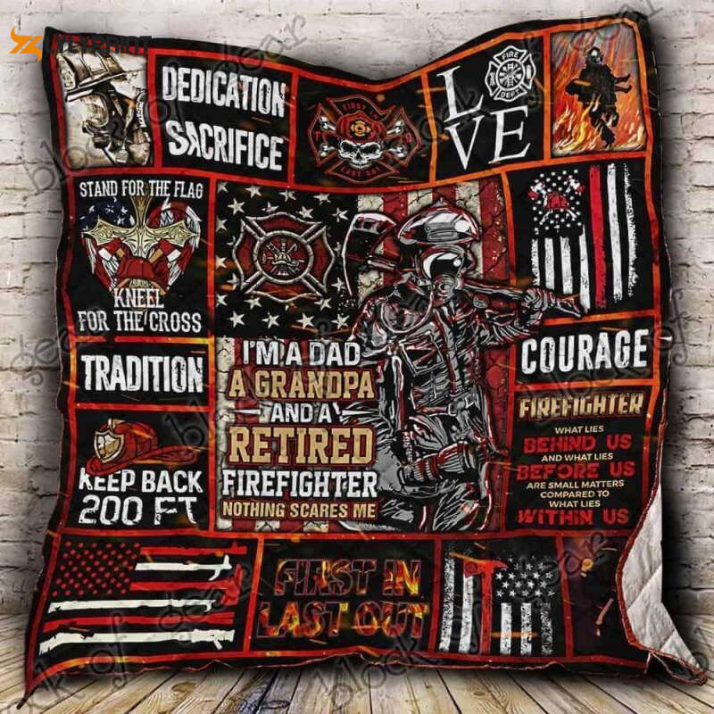 Firefighter Grandpa 3D Customized Quilt Firefighter Grandpa 3D Customized Quilt