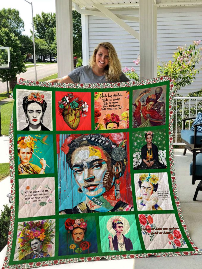 Frida Kahlo Quilt Blanket For Fans Home Decor Gift