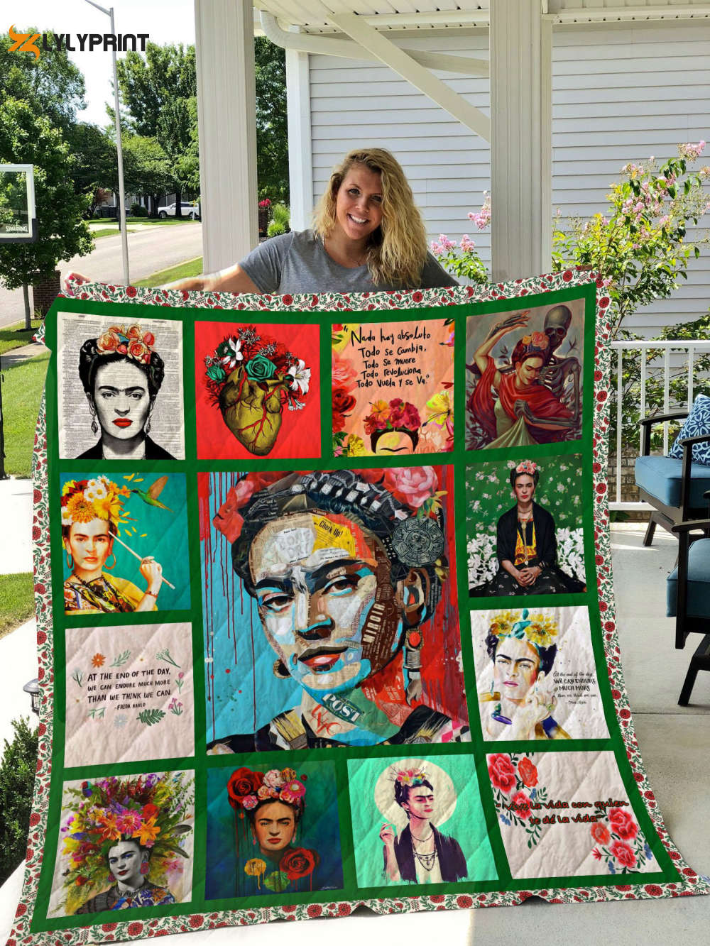 Frida Kahlo Quilt Blanket For Fans Home Decor Gift Frida Kahlo Quilt Blanket For Fans Home Decor Gift