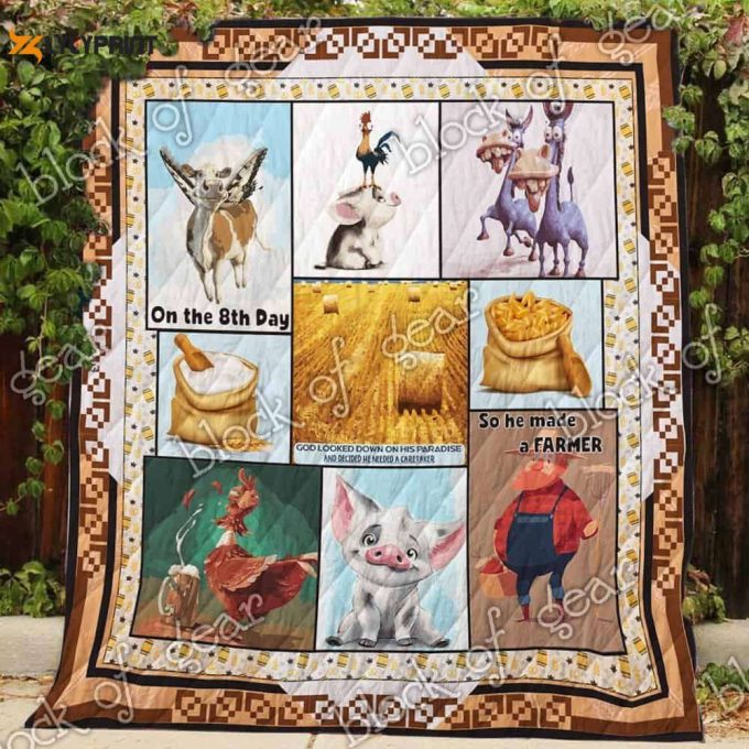 God Made A Farmer 3D Customized Quilt