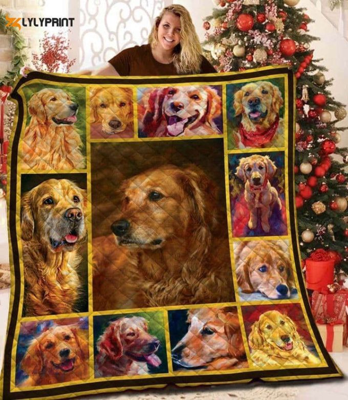 Golden Retreiver Re Trei Version Awesome 3D Customized Quilt