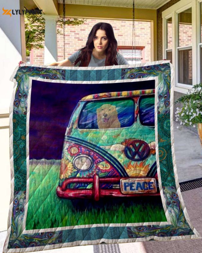 Golden Retriever 3D Customized Quilt Blanket For Fans Home Decor Gift
